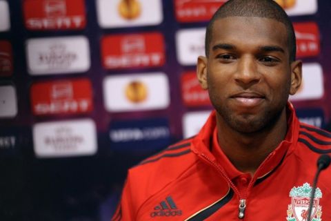 Liverpool's Dutch forward Ryan Babel smiles during a press conference at Anfield in Liverpool, north-west England, on April 28, 2010.  Benitez expects Liverpool to produce another memorable Anfield comeback in their Europa League semi-final second leg against Atletico Madrid on Thursday.    AFP PHOTO/PAUL ELLIS (Photo credit should read PAUL ELLIS/AFP/Getty Images)