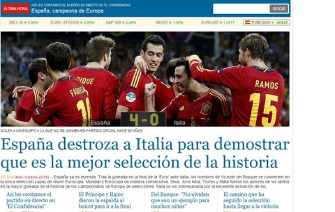 Tα ξένα ΜΜΕ για τον θρίαμβο της Ισπανίας (photos, videos)