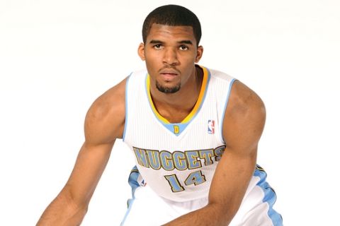 DENVER, CO - JUNE 27: Chukwudiebere Maduabum #14 of the Denver Nuggets poses for a portrait on June 27, 2011 at the Pepsi Center in Denver, Colorado. NOTE TO USER: User expressly acknowledges and agrees that, by downloading and/or using this Photograph, user is consenting to the terms and conditions of the Getty Images License Agreement. Mandatory Copyright Notice: Copyright 2011 NBAE (Photo by Garrett W. Ellwood/NBAE via Getty Images)