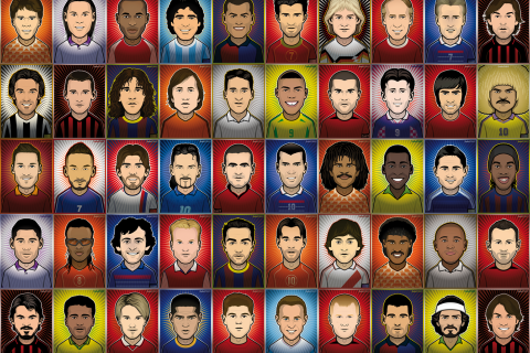 50 σκίτσα θρυλικών ποδοσφαιριστών