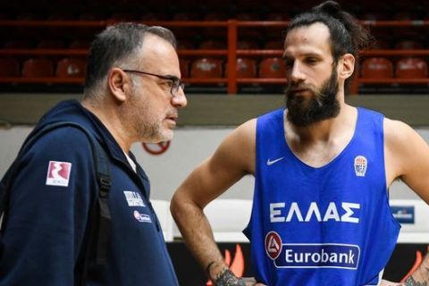 Σκουρτόπουλος και Γιαννόπουλος στην Media Day τη Εθνικής Ανδρών ενόψει του αγώνα με την Βουλγαρία το 2019