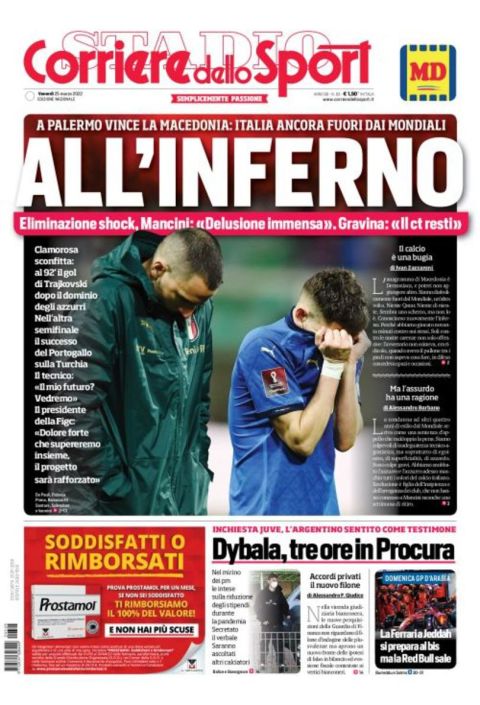 Το πρωτοσέλιδο της Corriere dello Sport (25/3)