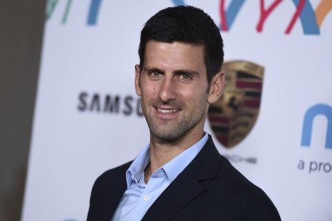 Novak Djokovic arrives at the 2017 Goldie's Love In For Kids at a private residence on Friday, Nov. 3, 2017, in Beverly Hills, Calif. (Photo by Jordan Strauss/Invision/AP)