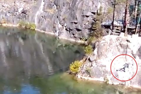 Παραλίγο τραγωδία με κοπέλα που έκανε bungee jumping