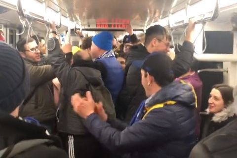 Οπαδοί των Ίντερ και Πόρτο φώναζαν στο μετρό το όνομα του Μουρίνιο​