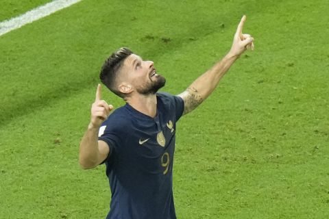 Ο Ζιρού πανηγυρίζει το γκολ του στο Γαλλία - Αυστραλία | 23 Νοεμβρίου 2022