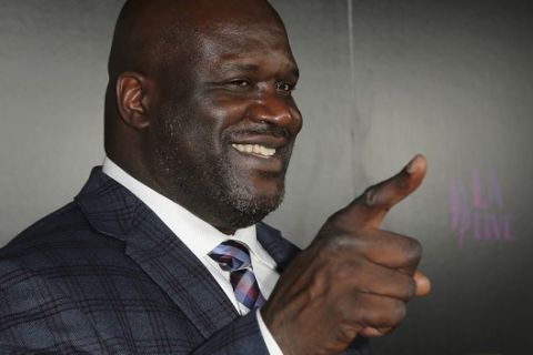 Shaquille O'Neal arrives at the Grand Opening of Shaquille's at LA Live on Saturday, March 9, 2019, in Los Angeles. (Photo by Willy Sanjuan/Invision/AP)