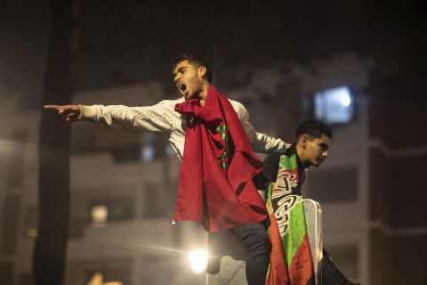 Μαροκινοί βγήκαν στους δρόμους της πρωτεύουσας για να πανηγυρίσουν την πρόκριση 