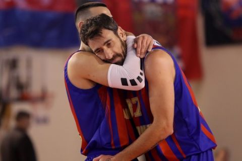 Ο Φώτης Λαμπρόπουλος με τη φανέλα του Πανιωνίου σε αγώνα της Basket League 2019/20
