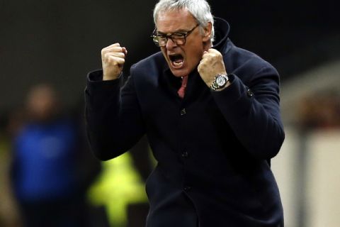 Monaco's Italian coach Claudio Ranieri reacts during the French Cup football match Nice vs Monaco at the "Allianz Riviera" stadium in Nice on February 12, 2014.   AFP PHOTO / VALERY HACHE        (Photo credit should read VALERY HACHE/AFP/Getty Images)