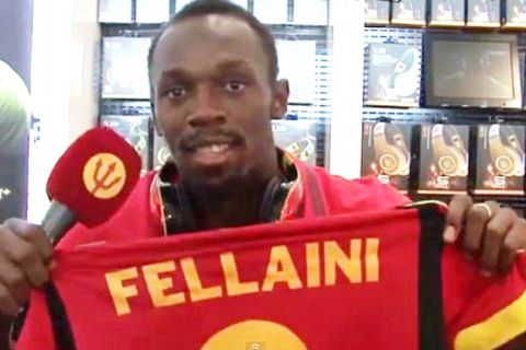 Usain Bolt Wishes Marouane Fellaini Good Luck At Manchester United - from http://www.youtube.com/watch?v=OPwXe2LN5og