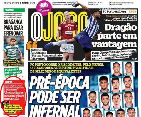 Πρωτοσέλιδο στις πορτογαλικές εφημερίδες η συνέντευξη του Βλαχοδήμου στο SPORT 24