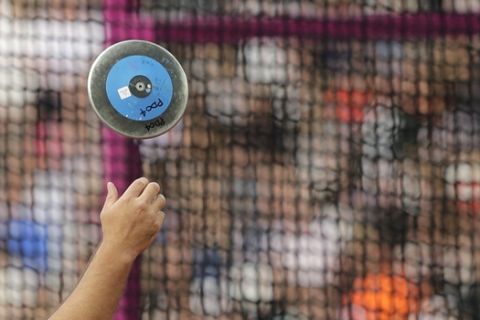 United States' Mason Finley waits his turn in the Men's Discus Throw qualification during the World Athletics Championships in London Friday, Aug. 4, 2017. (AP Photo/Tim Ireland)