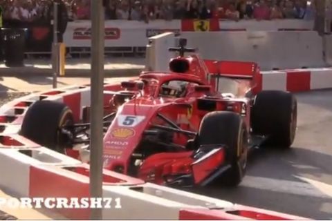 Ατύχημα για τον Φέτελ στο φεστιβάλ της Ferrari (VIDEO)