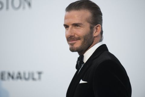 David Beckham poses for photographers upon arrival at the amfAR charity gala during the Cannes 70th international film festival, Cap d'Antibes, southern France, Thursday, May 25, 2017. (Photo by Arthur Mola/Invision/AP)