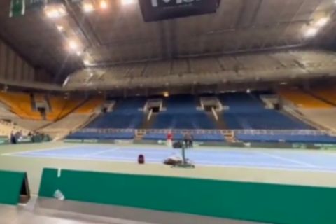Davis Cup: Έτσι έχει μετατραπεί το κλειστό του ΟΑΚΑ