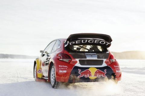 The car of Timmy Hansen  in Åre, Sweden on March 16, 2016.