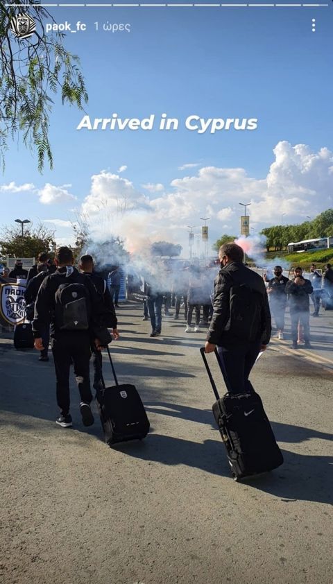 H υποδοχή των παικτών του ΠΑΟΚ στην Κύπρο