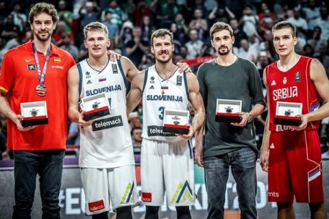 Η κορυφαία πεντάδα του Eurobasket 2017: MVP ο Ντράγκιτς
