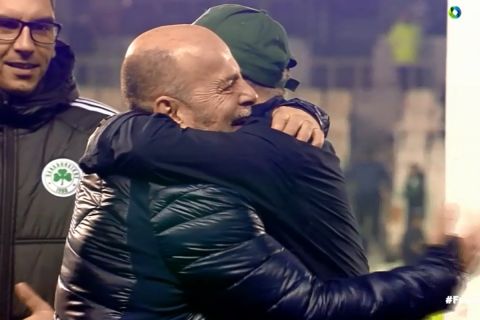 Παναθηναϊκός: Η αγκαλιά Αλαφούζου - Τερίμ μετά την πρόκριση στον τελικό του Κυπέλλου Ελλάδας Betsson