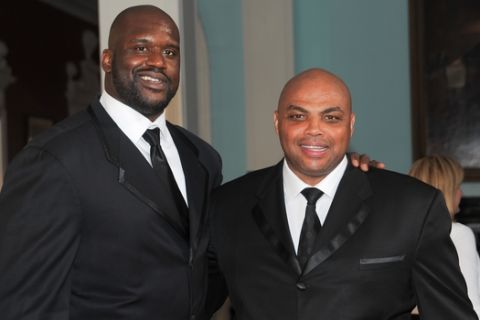 Basketball players Shaquille O'Neal, left, Charles Barkley attend the gala opening of The Greenbrier Casino Club on Friday, July 2, 2010 in White Sulphur Springs, W.Va. (AP Photo/Evan Agostini for The Greenbrier Resort)