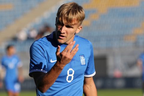 Ο Χρήστος Κουρφαλίδης με τη φανέλα της Εθνικής Ελπίδων σε ματς κόντρα στην Κροατία | 13 Οκτωβρίου 2023