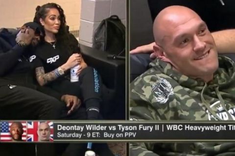 Η επική στιγμή που ο Fury την "πέφτει" στη γυναίκα του Wilder στα backstage