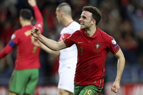 Ο Ζότα πανηγυρίζει το γκολ που πέτυχε στο Πορτογαλία - Τουρκία για τα προκριματικά του Μουντιάλ | 24 Μαρτίου 2022