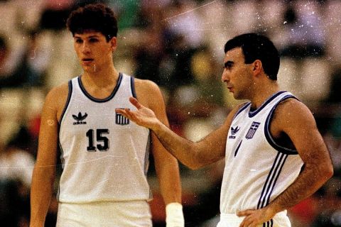 Φάνης Χριστοδούλου και Νίκος Γκάλης στο EuroBasket 1989