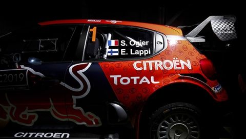 C3 WRC 2019 in its Citroën 100th anniversary livery during a studio shoot at PSA Motorsport, Satory, France on December 17, 2019 // Aurelien Vialatte / Red Bull Content Pool // AP-1Y3TG2X8H1W11 // Usage for editorial use only // Please go to www.redbullcontentpool.com for further information. // 