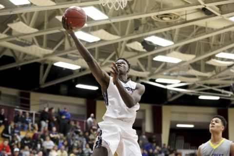 Westtown School's Mo Bamba #11 in action against Hillcrest Prep during a high school basketball game at the 2017 Hoophall Classic on Saturday, January 14,, 2017, in Springfield, MA.. (AP Photo/Gregory Payan)