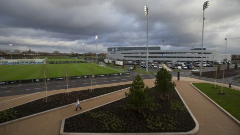 Manchester City's new City Football Academy is seen Manchester, England, Monday Dec. 8, 2014. Built alongside at the club's Etihad Stadium, the academy which has taken six years to build cost a reputed £150 million and boasts a range of facilities including a training and player-development centre. (AP Photo/Jon Super)  
