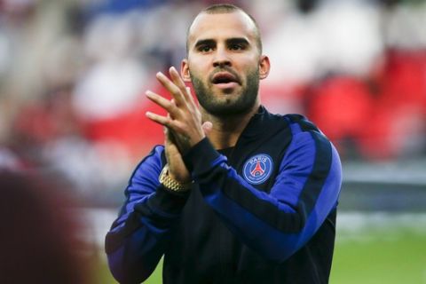 PSG's Jese Rodriguez reacts before the French League One soccer match between PSG and Metz at the Parc des Princes stadium in Paris, France, Sunday, Aug. 21, 2016. (AP Photo/Kamil Zihnioglu)