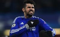 "LONDON, ENGLAND - MARCH 09:  Diego Costa of Chelsea celebrates his goal during the UEFA Champions League round of 16 second leg match between Chelsea FC and Paris Saint-Germain at Stamford Bridge on March 9, 2016 in London, United Kingdom. (Photo by Tom Dulat - UEFA/UEFA via Getty Images)"