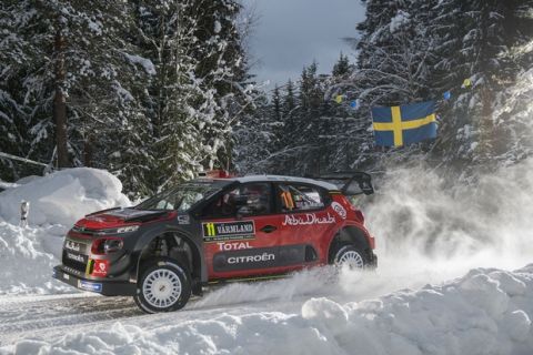 Craig Breen (IRL) performs during FIA  World Rally Championship 2018 in Torsby, Sweden on 15.02.2018 // Jaanus Ree/Red Bull Content Pool // AP-1USB721792111 // Usage for editorial use only // Please go to www.redbullcontentpool.com for further information. // 