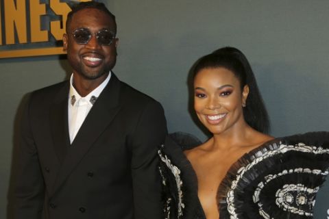 Dwyane Wade, left, and Gabrielle Union arrive at the LA Premiere of "L.A.'s Finest" at the Sunset Tower Hotel on Friday, May 10, 2019, in Los Angeles. (Photo by Willy Sanjuan/Invision/AP)