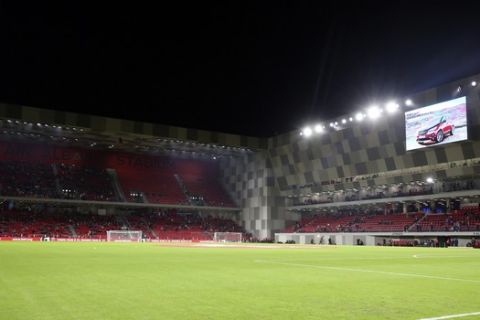 Το Air Albania Stadium στον αγώνα Αλβανία - Γαλλία για τα προκριματικά του Euro 2020 στα Τίρανα.