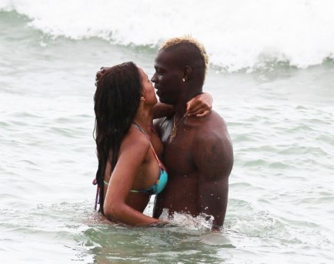 Striker Mario Balotelli and his fiancee Fanny Neguesha show a public display of affection in the water in Miami Beach. Fanny Neguesha is a Belgian Model.
<P>
Pictured: Mario Balotelli and Fanny Neguesha
<P><B>Ref: SPL795714  060714  </B><BR/>
Picture by: Splash News<BR/>
</P><P>
<B>Splash News and Pictures</B><BR/>
Los Angeles:	310-821-2666<BR/>
New York:	212-619-2666<BR/>
London:	870-934-2666<BR/>
photodesk@splashnews.com<BR/>
</P>