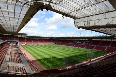 MIDDLESBROUGH, ENGLAND - AUGUST 03: A general view of The Riverside Stadium ahead of the Sky Bet Championship match between Middlesbrough and Leicester City at the Riverside Stadium on August 3, 2013 in Middlesbrough, England. (Photo by Nigel Roddis/Getty Images)