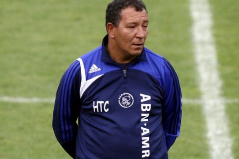 Henk ten Cate, a coach of Ajax Amsterdam, looks on during a training session one day ahead of the 3rd qualifying round of the Champions League in Prague, on Tuesday, Aug. 28, 2007. Ajax plays Slavia Prague in a soccer match on Wednesday. (AP Photo,CTK/Michal Kamaryt) ***SLOVAKIA OUT***