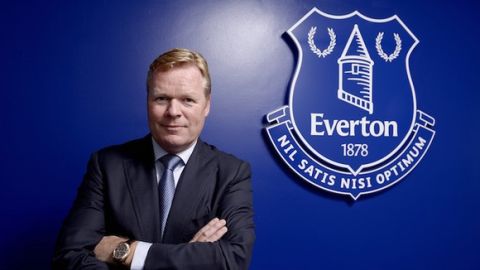 HALEWOOD, ENGLAND - JUNE 17: Ronald Koeman poses for a photo after his first press conference as Everton manager Finch Farm on June 17, 2016 in Halewood, England.  (Photo by Tony McArdle/Everton FC via Getty Images)