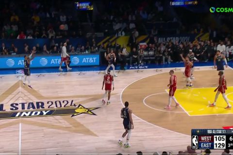 NBA All-Star Game 2024: Απίθανος Λίλαρντ, ευστόχησε σε τρίποντο από το κέντρο έπειτα από άστοχο κάρφωμα του Ντόντσιτς