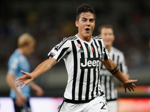 SHANGHAI, CHINA - AUGUST 08:  Paulo Dybala of Juventus FC in celebrates a goal during the Italian Super Cup final football match between Juventus and Lazio at Shanghai Stadium on August 8, 2015 in Shanghai, China.  (Photo by Lintao Zhang/Getty Images)