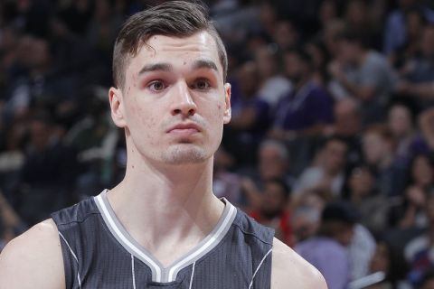 SACRAMENTO, CA - MARCH 13: Mario Hezonja #8 of the Orlando Magic looks on during the game against the Sacramento Kings on March 13, 2017 at Golden 1 Center in Sacramento, California. NOTE TO USER: User expressly acknowledges and agrees that, by downloading and or using this photograph, User is consenting to the terms and conditions of the Getty Images Agreement. Mandatory Copyright Notice: Copyright 2017 NBAE (Photo by Rocky Widner/NBAE via Getty Images)