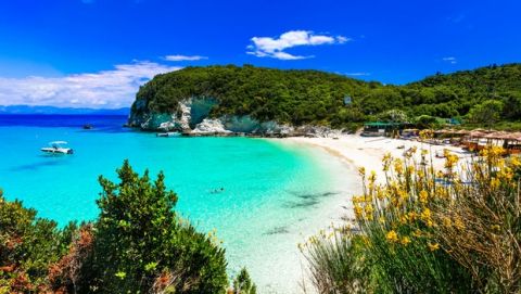 82046988 - beautiful beach of greece, antipaxos island, voutoumi beach.