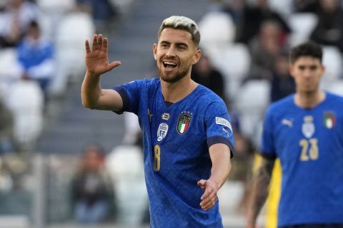 Ο Ζορζίνιο με τη φανέλα της Ιταλίας σε αγώνα για το Nations League απέναντι στο Βέλγιο | 10 Οκτωβρίου 2021