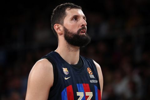 Nikola Mirotic during the match between FC Barcelona and Zalgiris Kaunas, corresponding to the second match of the Playoff of the Euroleague, played at the Palau Blaugrana, in Barcelona, on 28th April 2023. (Photo by Joan Valls/Urbanandsport /NurPhoto) (Photo by Urbanandsport / NurPhoto / NurPhoto via AFP)