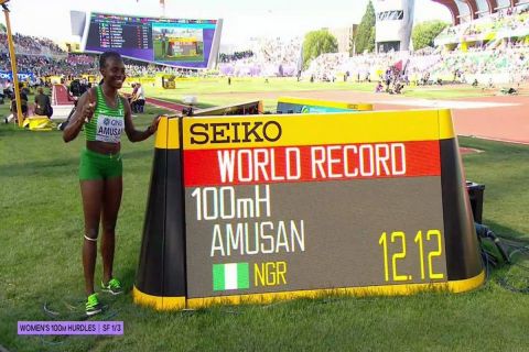 Παγκόσμιο στίβου: Η Αμουζάν έκανε Παγκόσμιο ρεκόρ στα ημιτελικά των 100μ. με εμπόδια, μετά πήρε το χρυσό