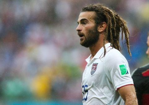Kyle Beckerman of USA during the 2014 FIFA World Cup football match Group G between USA and Germany on June 26, 2014 at Arena Pernambuco in Recife, Brazil. Photo Kieran McManus / Backpage / DPPI