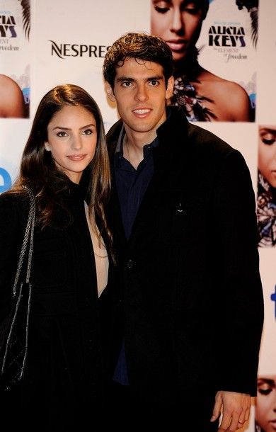 MADRID, SPAIN - JANUARY 18:  Kaka and his wife Caroline Celico attend Alicia Keys concert photocall at the Royal Theater on January 18, 2010 in Madrid, Spain.  (Photo by Carlos Alvarez/Getty Images)